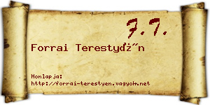 Forrai Terestyén névjegykártya